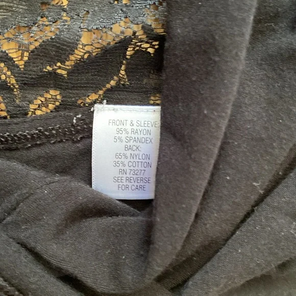 Apt 9 LONG SLEEVE TIGHT FITTED LACE V NECK SHIRT - Picture 4 of 8